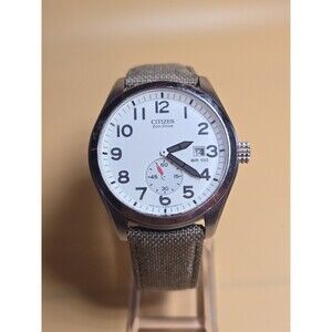 Citizen Weekender Eco-Drive Men's 43mm Stainless Steel Case Beige Cordura Strap